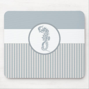 Seepferd Blue Classic Nautical Elegante Mousepad