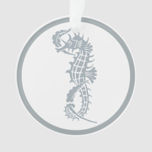 Seepferd Blue Classic Nautical Elegante Ornament