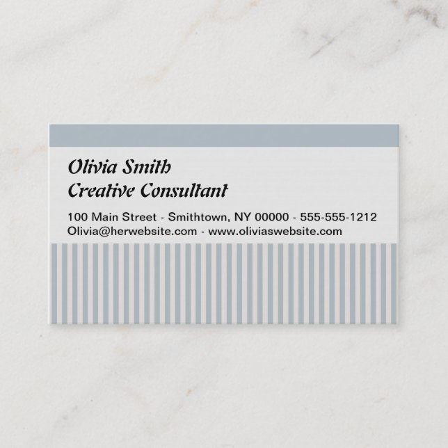 Seepferd Blue Classic Nautical Elegante Visitenkarte (Vorderseite)