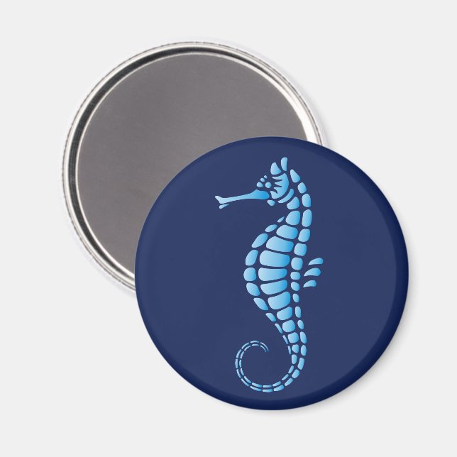 Seepferd Blue Magnet (Vorderseite/Rückseite)