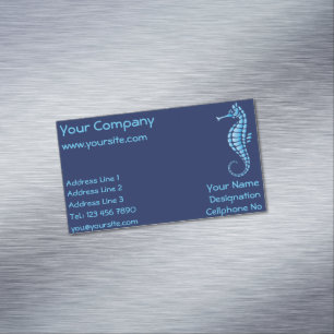 Seepferd Blue Magnetische Visitenkarte