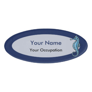 Seepferd Blue Namenschild