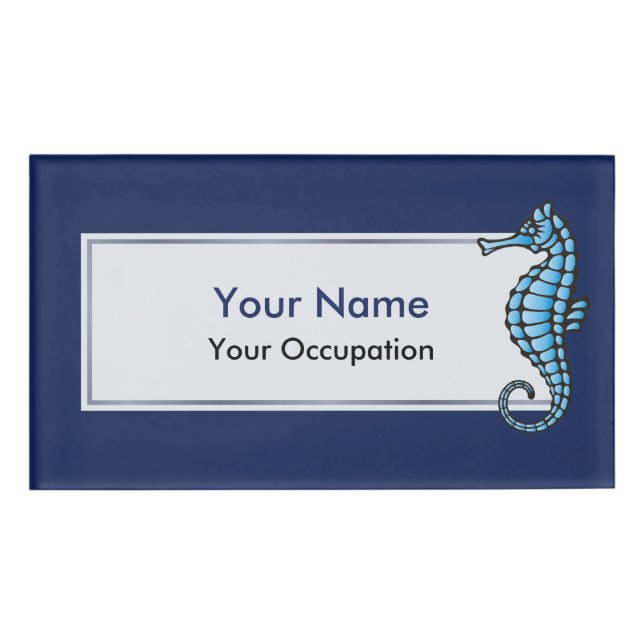 Seepferd Blue Namenschild (Vorderseite)