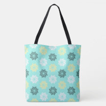 Seepferd Blume Aqua Tote Tasche