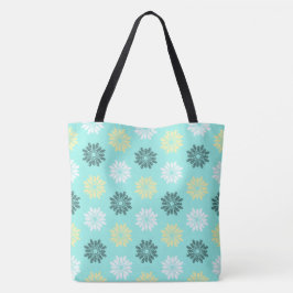 Seepferd Blume Aqua Tote Tasche
