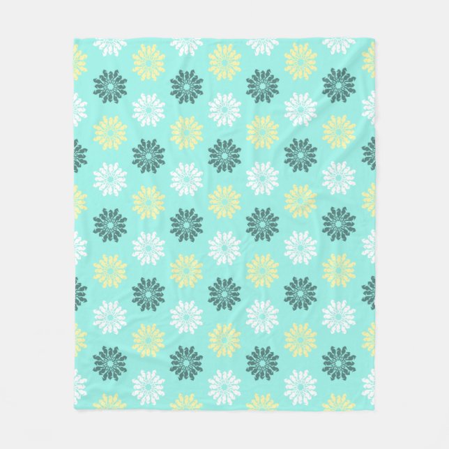 Seepferd Blume Aquamarine Fleece Blanket (Vorderseite)
