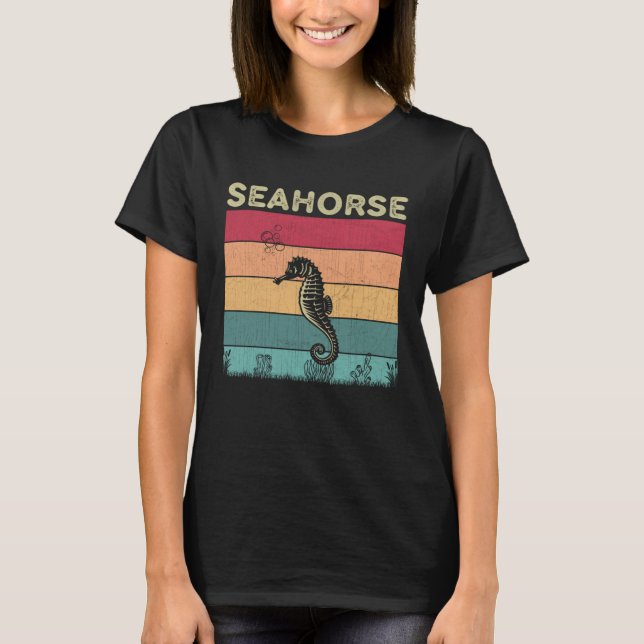 Seepferd Boys Girls Retro Style Seahor T-Shirt (Vorderseite)