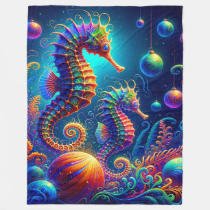 "Seepferd Christmas Fantasy" Fleecedecke