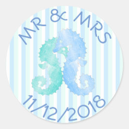 Seepferd Couple Blue Green Seepferds Stickers