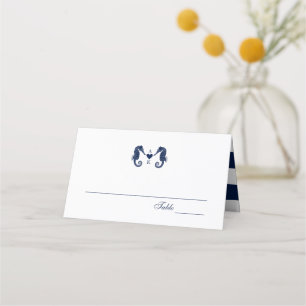 Seepferd der Liebe als zwei Monogramme Platzkarte