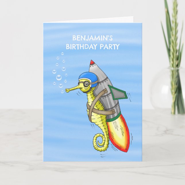 Seepferd Einladung (Vorderseite)