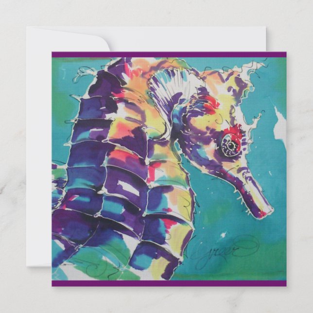 Seepferd Einladung (Vorderseite)