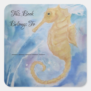 Seepferd Fischen Meer Strand Girard Geist Totem Quadratischer Aufkleber