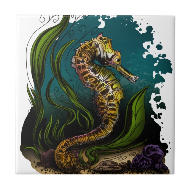 Seepferd Fliese (Vorderseite)