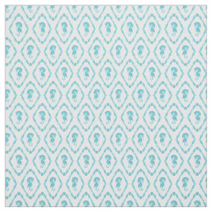 Seepferd Geometric Diamond Blue White Gemustert Stoff