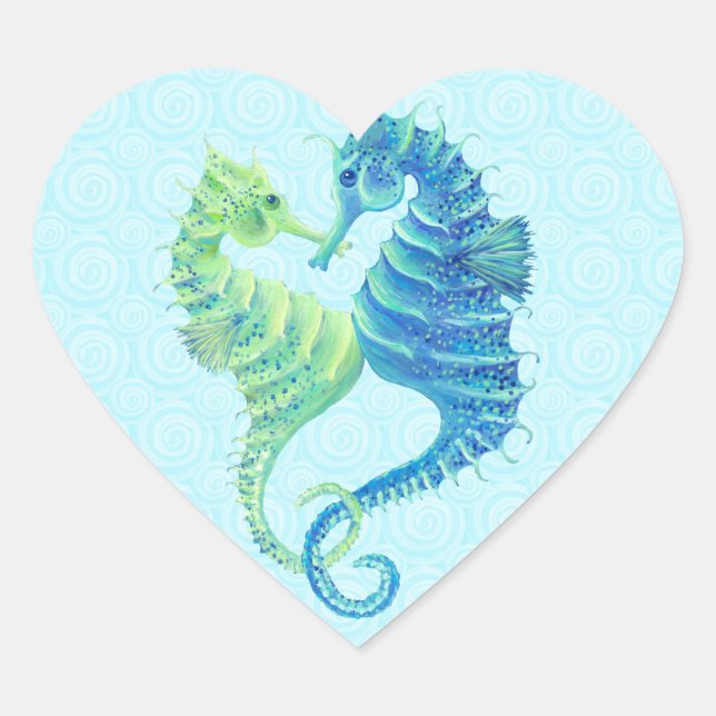 Seepferd Heart Sticker (Vorderseite)