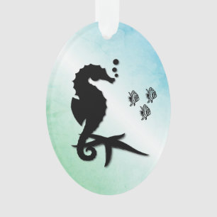 Seepferd ins Grüne Ornament