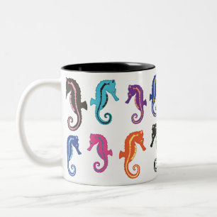 Seepferd-Kaffee-Tasse der Los-O Zweifarbige Tasse
