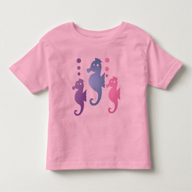 Seepferd Kleinkind Rosa T - Shirt (Vorderseite)