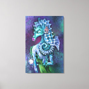 Seepferd Lady Fantasy Leinwand - Malerei