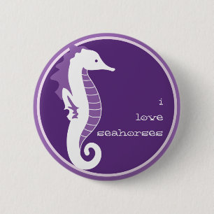 Seepferd-lustiger Knopf - lila Button