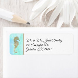 Seepferd mit Watercolor Background Wedding Return