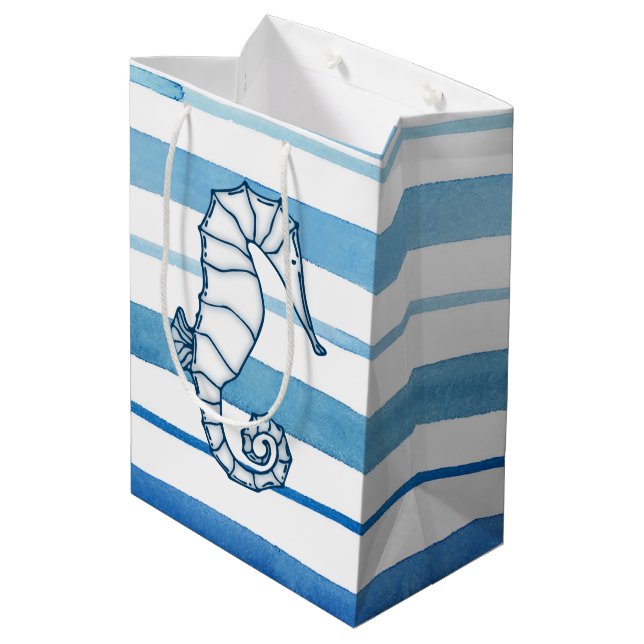 Seepferd Mittlere Geschenktüte (Rückseite Schrägansicht)