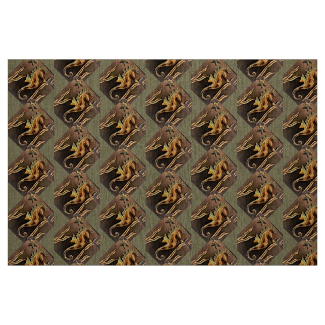 Seepferd Muster in Kupferfarben Stoff (Fat Quarter (45,7 x 55,9 cm))