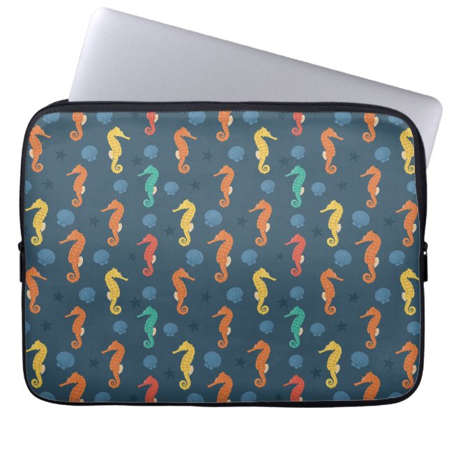 Seepferd Muster Laptopschutzhülle (Vorderseite)