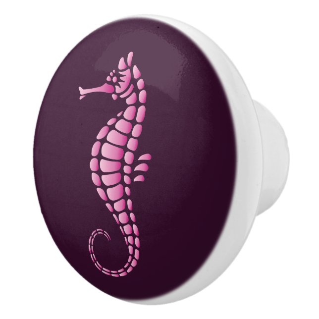 Seepferd Pink Keramikknauf (Rechts)
