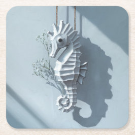 Seepferd Rechteckiger Pappuntersetzer