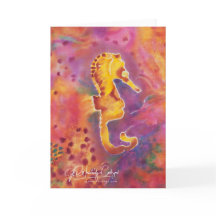 Seepferd; Reproduktion von handbedrucktem Seidende