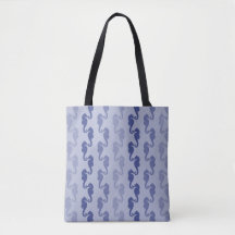 Seepferd Ribbons Blue Lavender Tote Bag