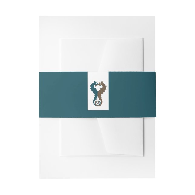 Seepferd Romance, Beach Wedding Einladungsbanderole (Vorderseite Beispiel)