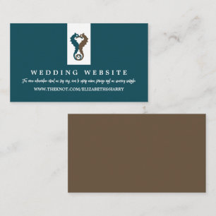 Seepferd Romance, Beach Wedding Website Begleitkarte