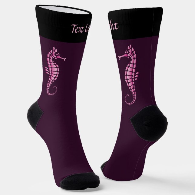 Seepferd Rosa Socken (Gewinkelt)