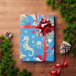 Seepferd santa octopus qualle geschenkpapier