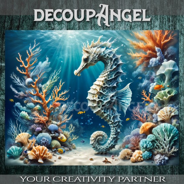 Seepferd Schatz unter den Wellen - Entfärbung - Seidenpapier (Von Creator hochgeladen)