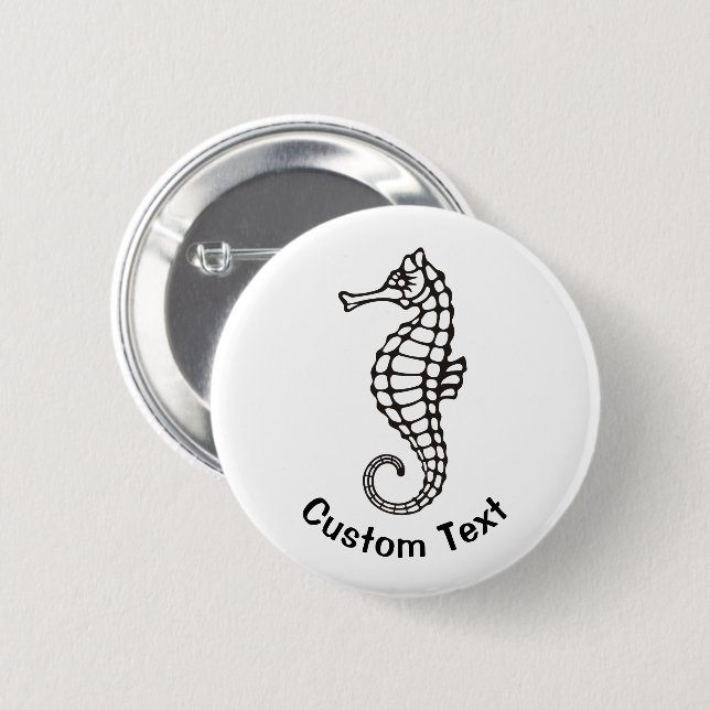 Seepferd Schwarz Button (Vorne & Hinten)