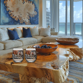 Seepferd Seashells Tropisches Korallenriff Weinglas Ohne Stiel