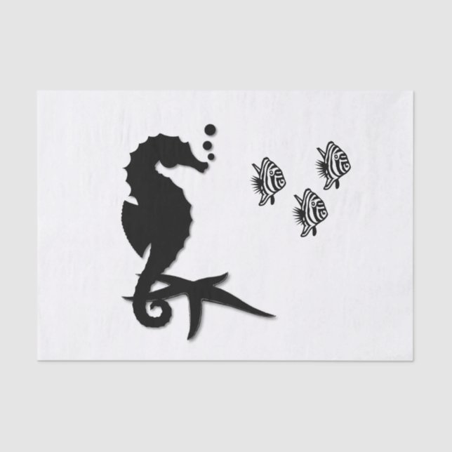 Seepferd Seidenpapier (Vorderseite)