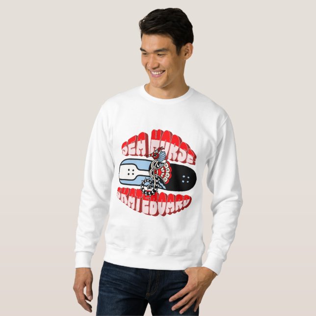 Seepferd, Skate, einfach und cool Sweatshirt (Vorne ganz)