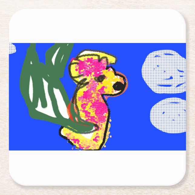 Seepferd Sommer Rechteckiger Pappuntersetzer (Vorderseite)