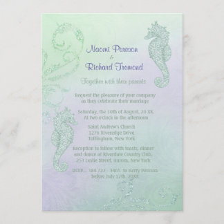 Seepferd Sparkle Wedding Einladung