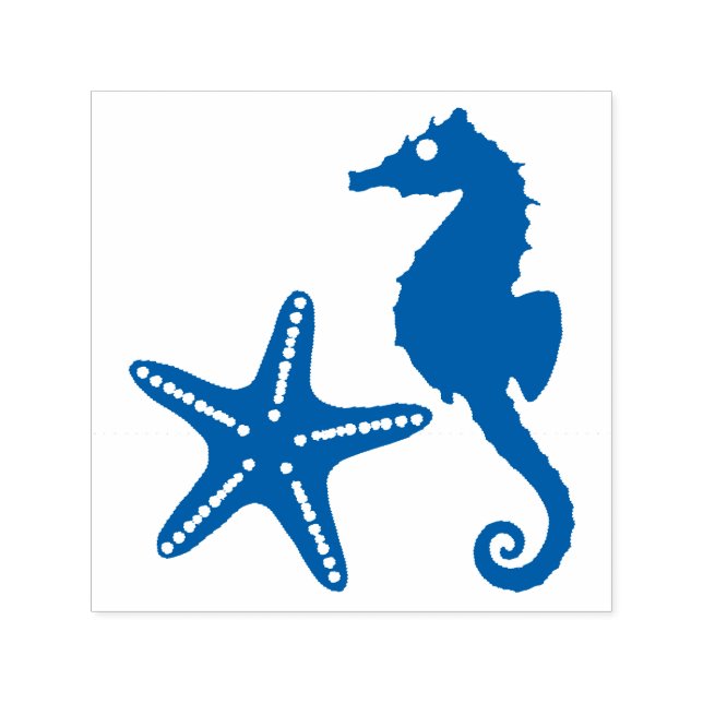 Seepferd & Star Fish Silhouette Permastempel (Design)
