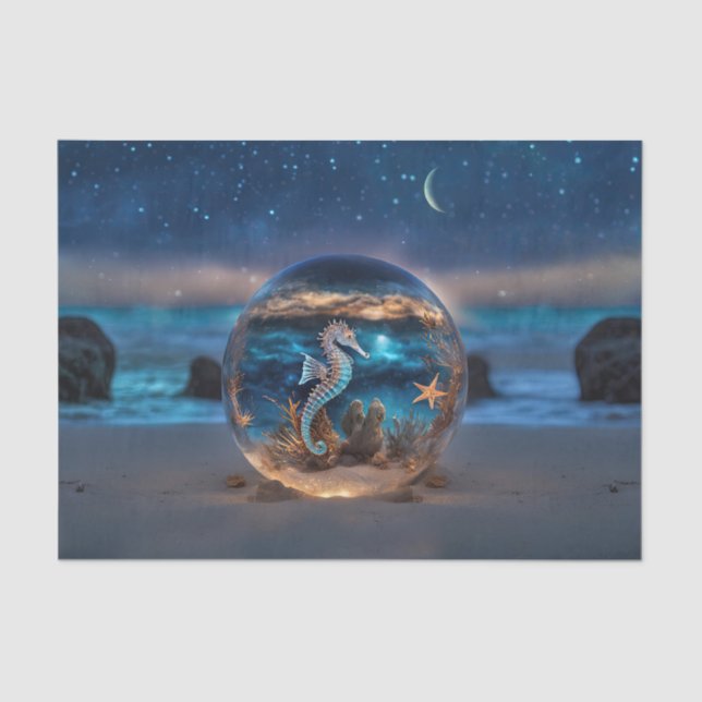 Seepferd Starfish Nautic Seidenpapier (Vorderseite)