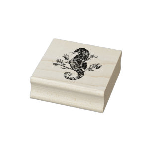 Seepferd und Korallen Gummistempel