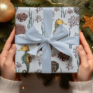 Seepferd und Korallen: Seaside Schätze Geschenkpapier
