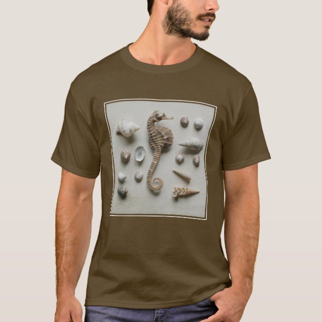 Seepferd und Muscheln T-Shirt (Vorderseite)