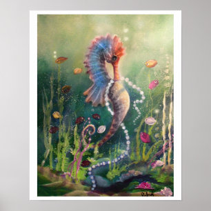 Seepferd und Perlen-Plakat Poster